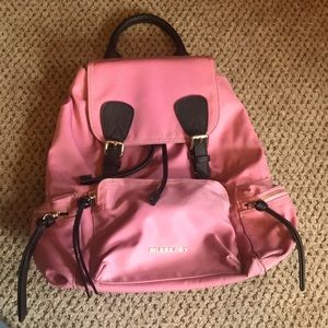 Burberry Large Pink Nylon Rucksack Backpack
